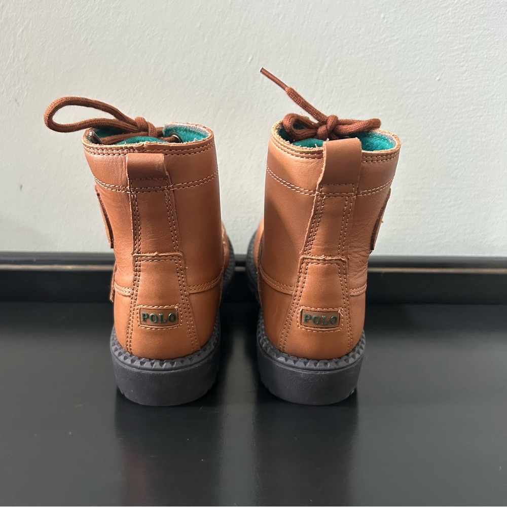 NWOB Polo Ralph Lauren Tan Burnished Leather Lace-Up Ranger Hi II Boot Size 11 - Picture 6 of 10